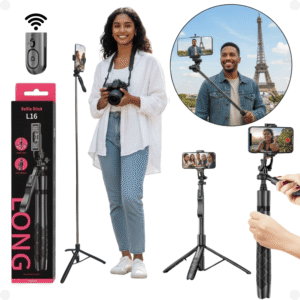 Bastão Tripé Pau Selfie Bluetooth Celular c/ Controle 1,60m