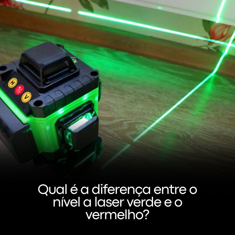 Qual é a diferença entre o nível a laser verde e o vermelho?