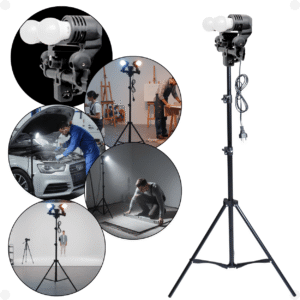 Soquete Duplo E27 c/ Tripé 2,10m c/ Interruptor cabo 1,50m