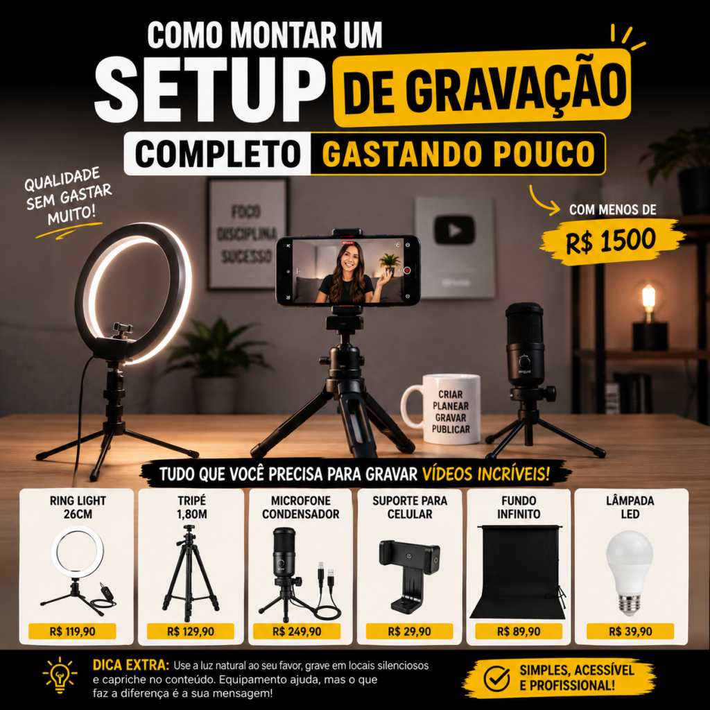 Como Montar um Setup de Gravação Completo Gastando Pouco